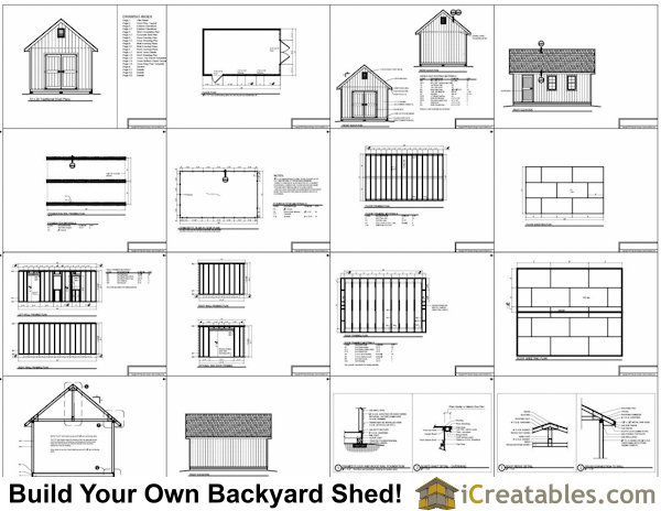 12x20 Traditional Victorian Backyard Shed Plans 