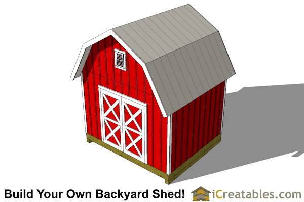 12x10 Gambrel barn shed plans floor plan