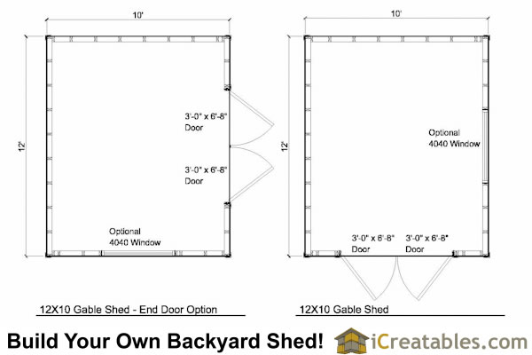 12x10 gable shed plans include the following options plans include ...