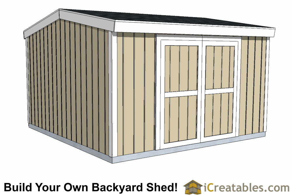 12x12 Short Shed Plans 8' 4" Tall Storage Shed Plans 