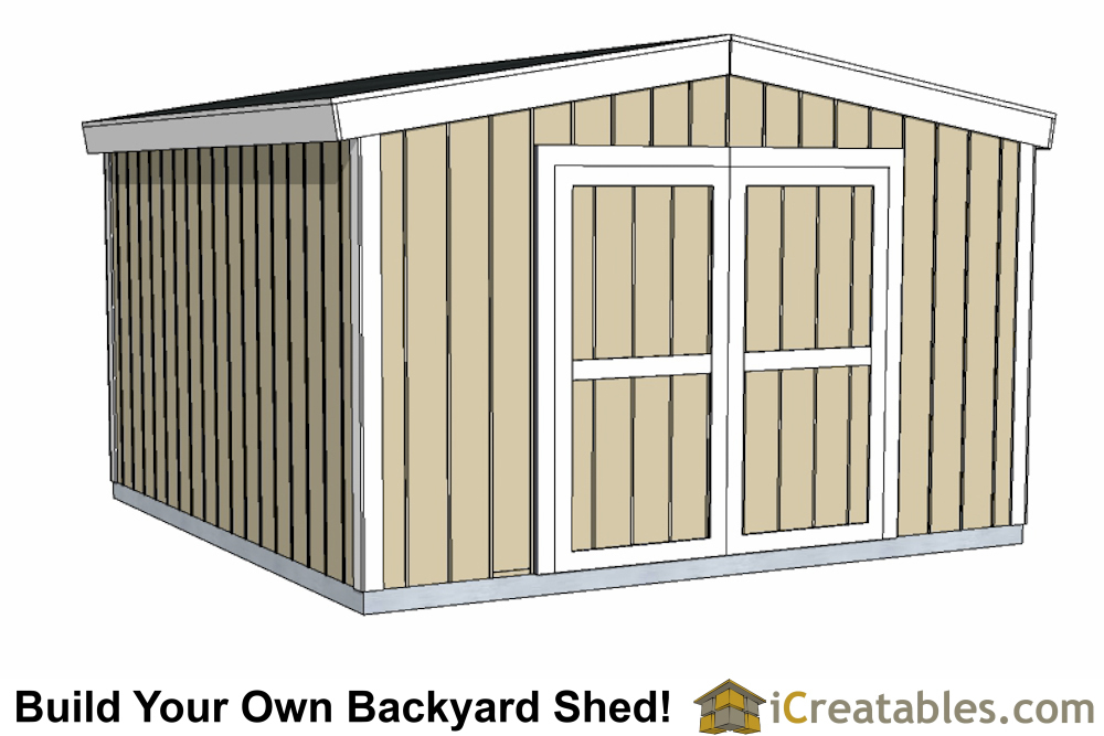 12x12 Short Shed Plans 8' 4" Tall Storage Shed Plans ...