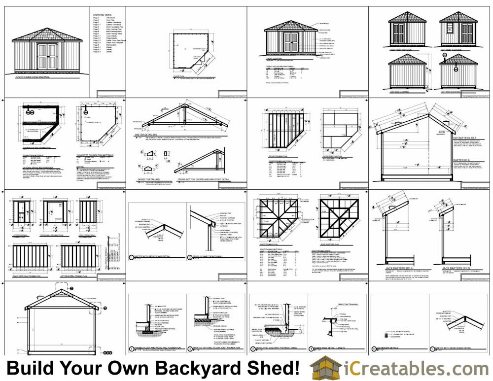 12x12 5 sided corner shed plans