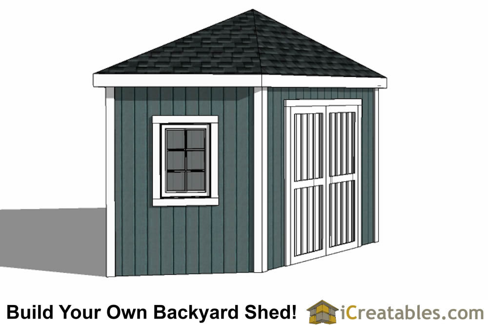 12x12 5 Sided Corner Shed Plans