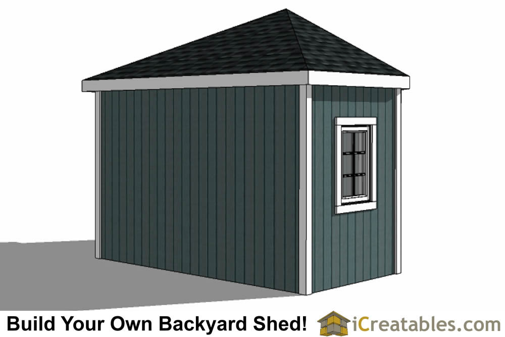 5 sided corner backyard shed rear view