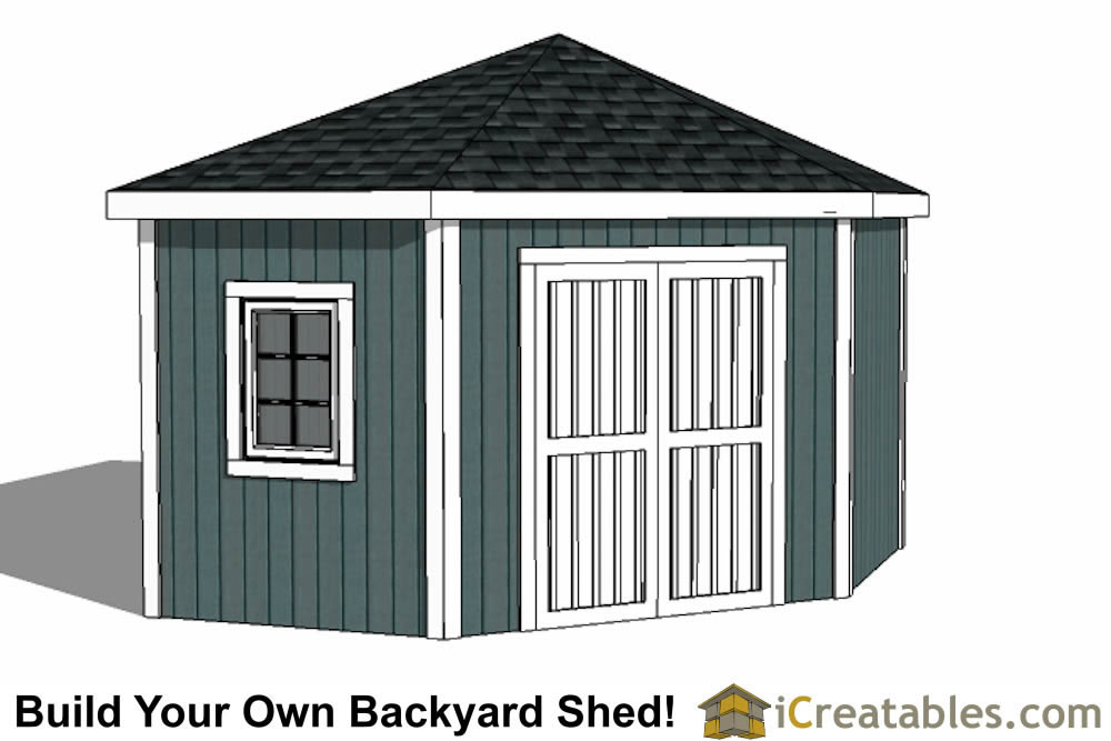 12x12 5 Sided Corner Shed Plans