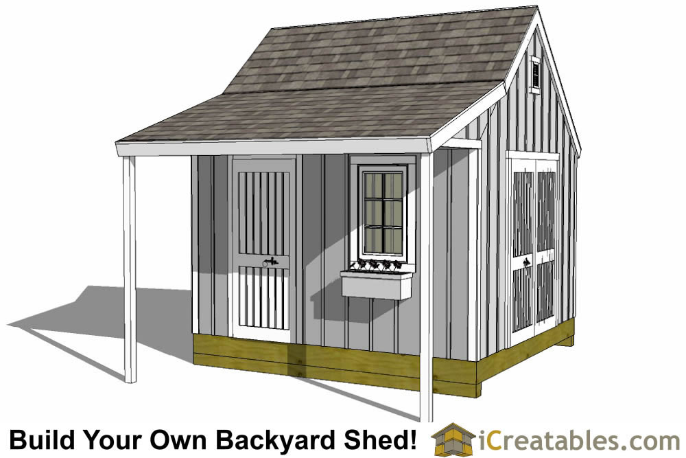 12x12 Cape Cod Shed With Porch Plans icreatables