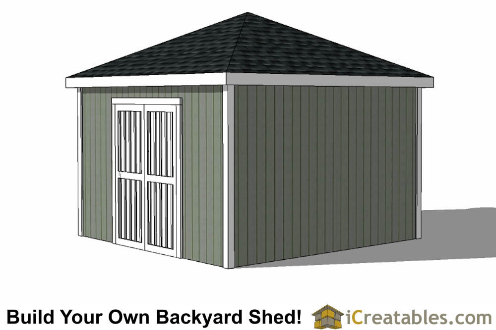 12x12 Hip Roof Shed Plans