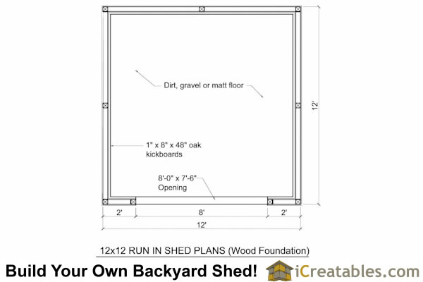 12X12 Run In Shed Plans | Amish Horse Barn Plans | Horse Run In Shed 