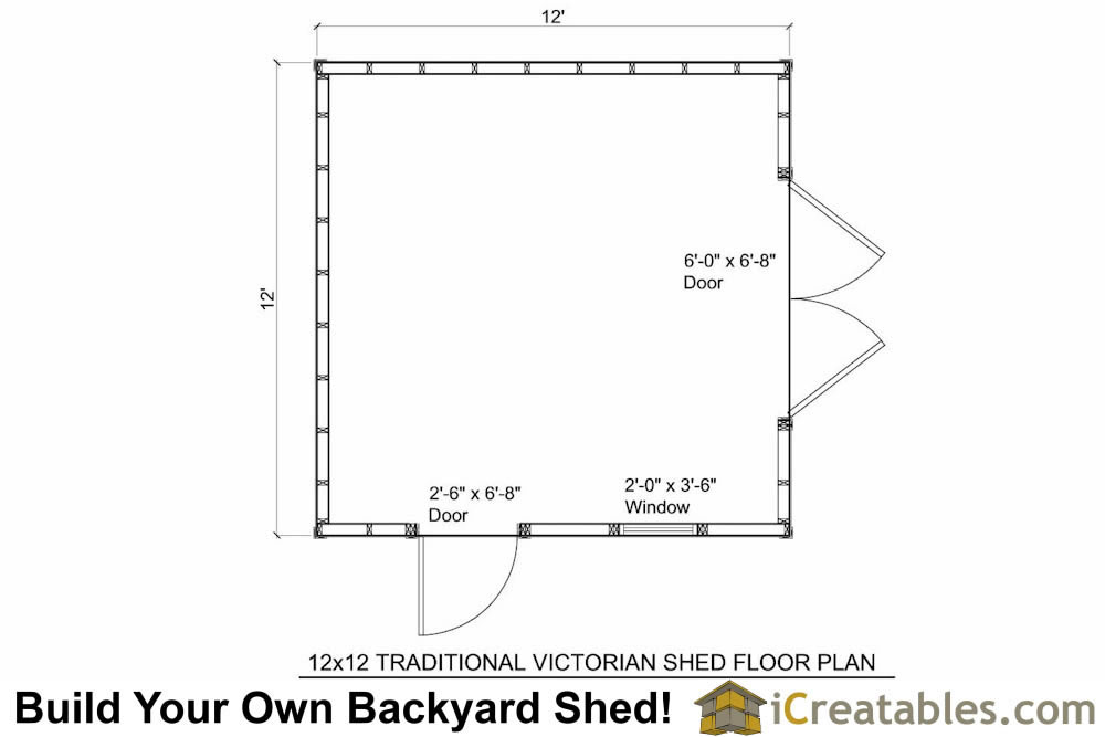 12x12 Traditional Victorian Backyard Shed Plans ...