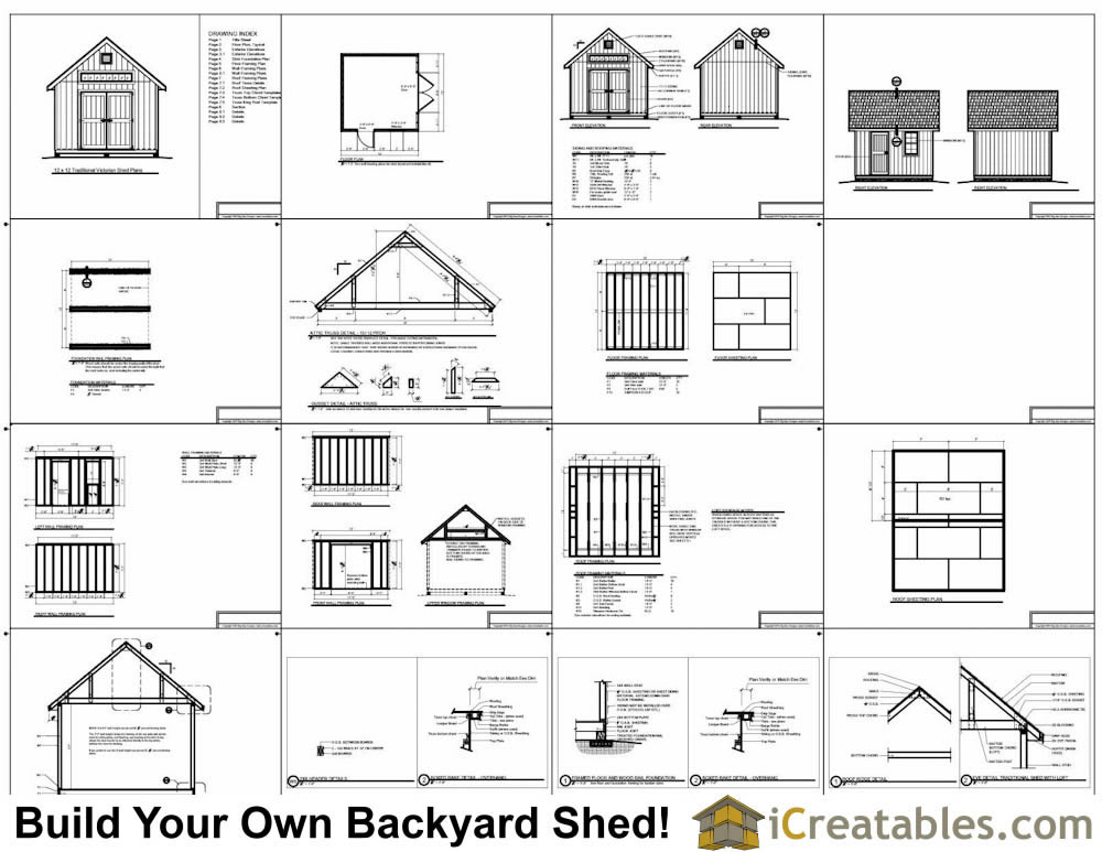 12x12 Traditional Victorian Backyard Shed Plans ...