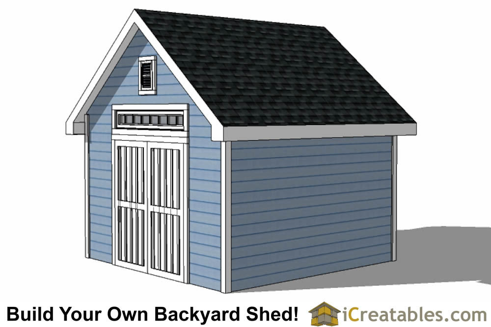 12x12 Traditional Victorian Backyard Shed Plans 