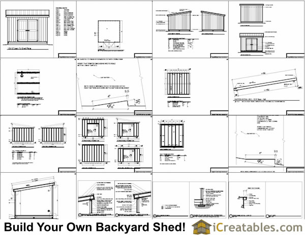 12x12 Lean To Storage Shed Plans I nclude The Following