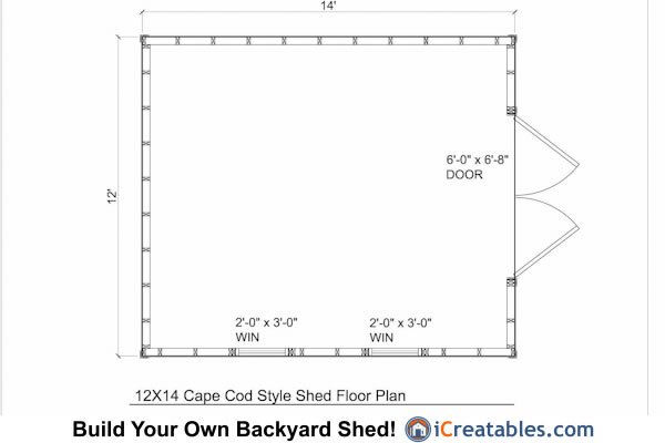 12x14 Cape Cod Style Shed Plans | icreatables