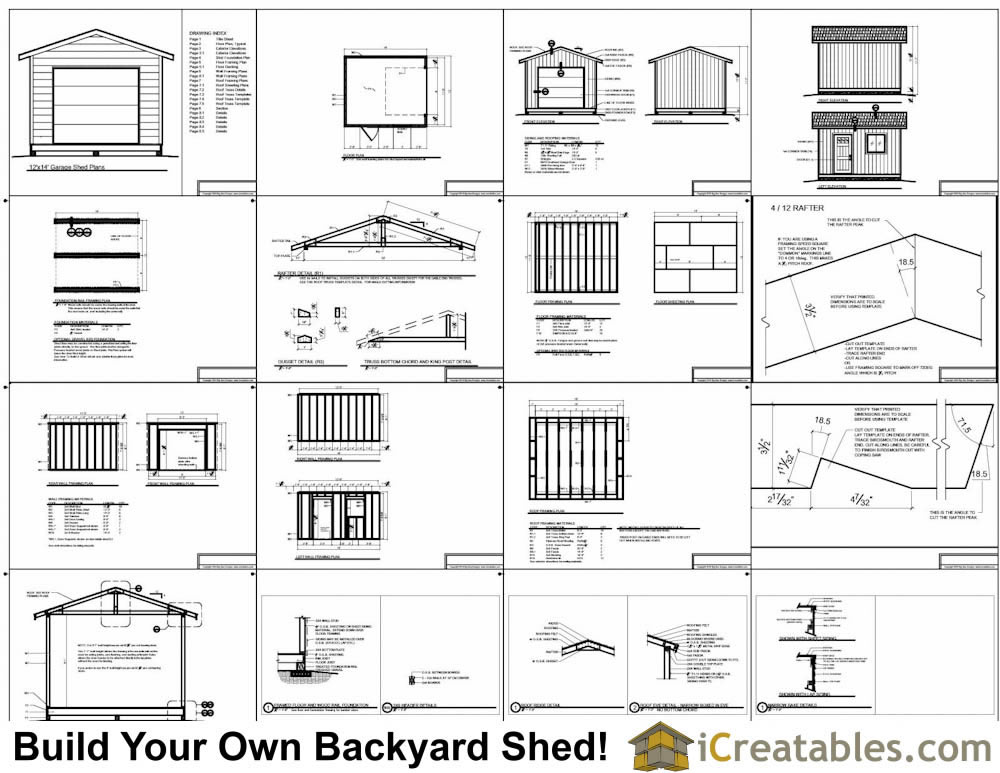 12x14 shed with garage door plans