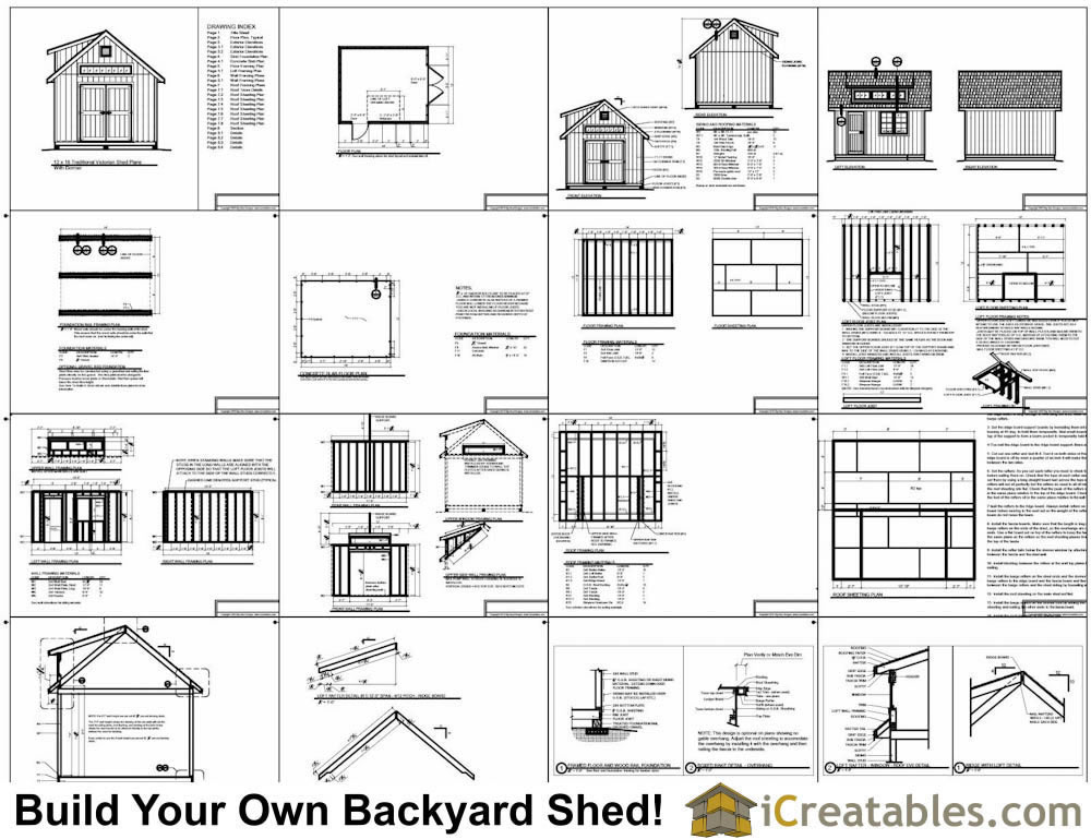 12x14 Shed With dormer Storage Shed Plans