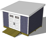 Optional door configurations included with the lean to shed plans