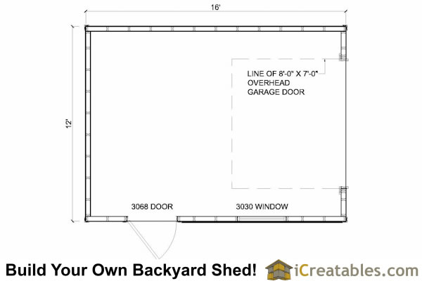 12x16 Shed With Garage Door Shed Plans