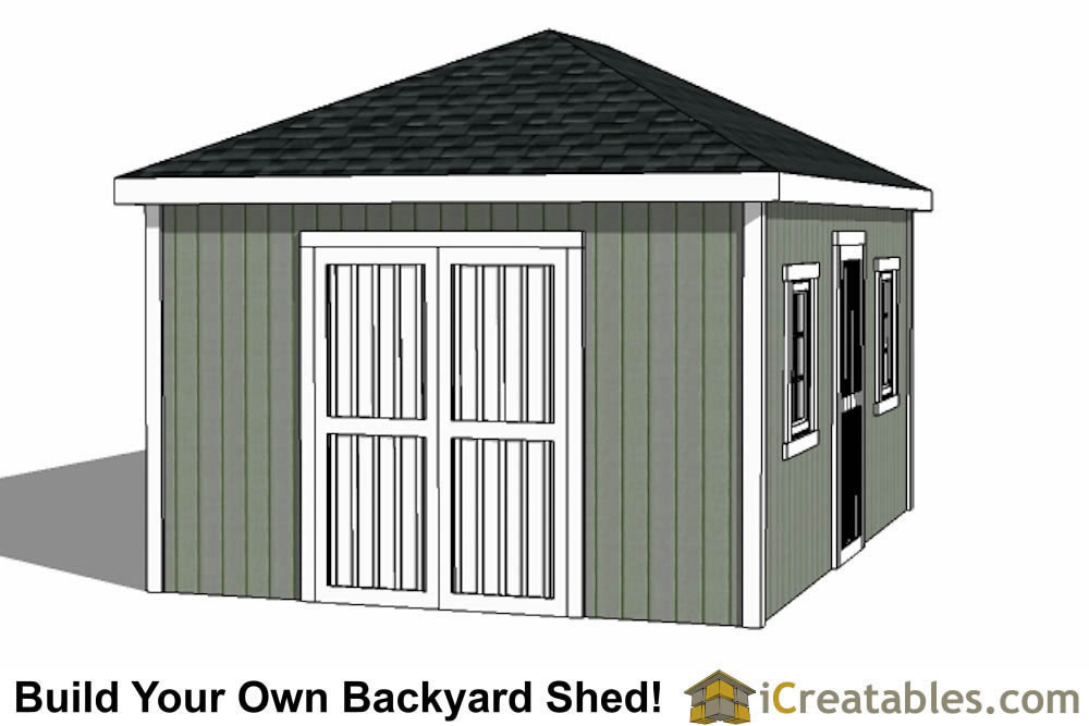 12x16 hip roof shed plans