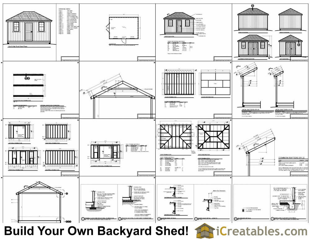 12x16 Hip Roof Shed Plans