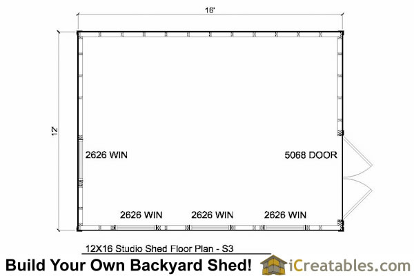 12x16 office shed plans floor plan