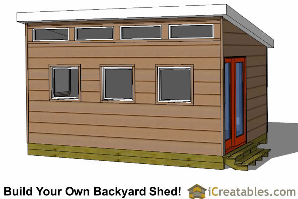 12x16 S3 studio shed plans front