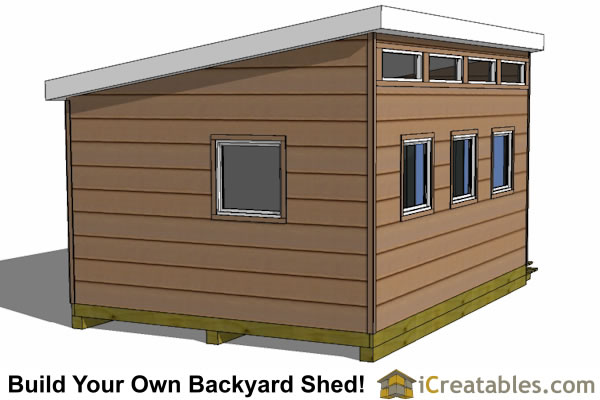 12x16 Studio Shed Plans End Door