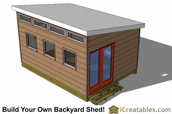 12x16 Studio Shed Plans End Door