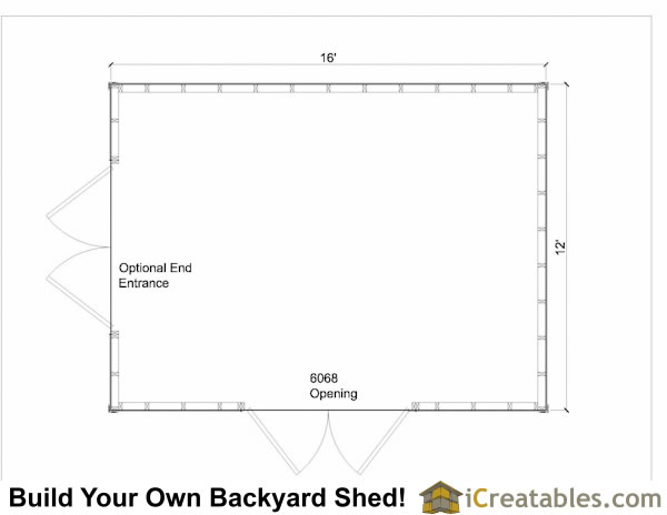 12x16 backyard shed floor plan