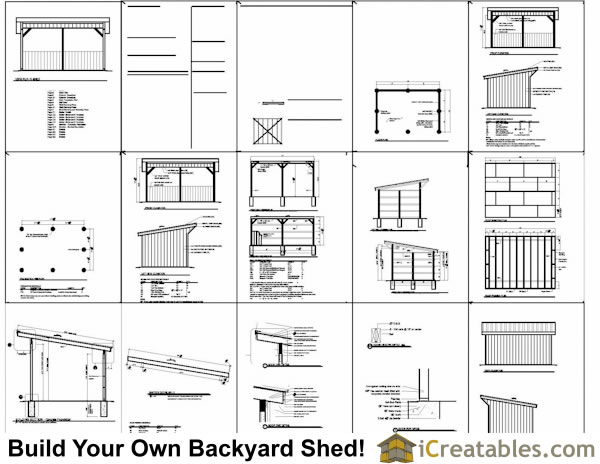 12x18 run in shed plans