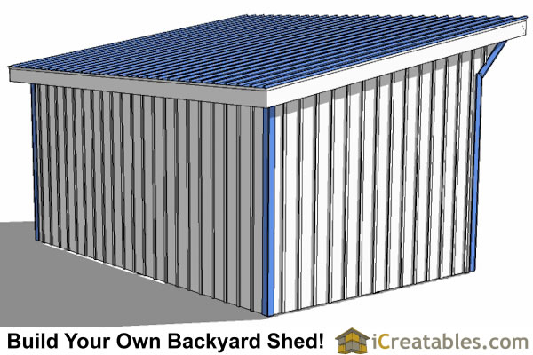 12x18 run in shed plans rear view