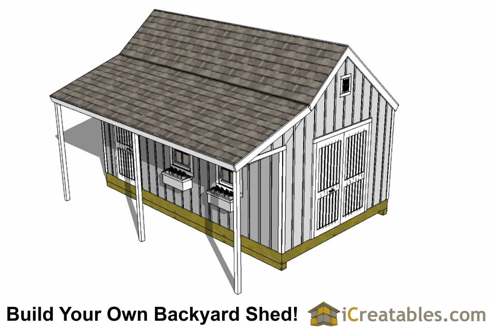 12x20 Cape Cod Shed With Porch Plans icreatables