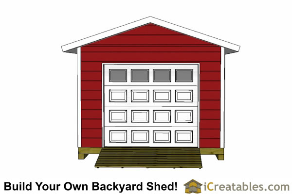 12x20 shed plans with garage door overhead door elevation