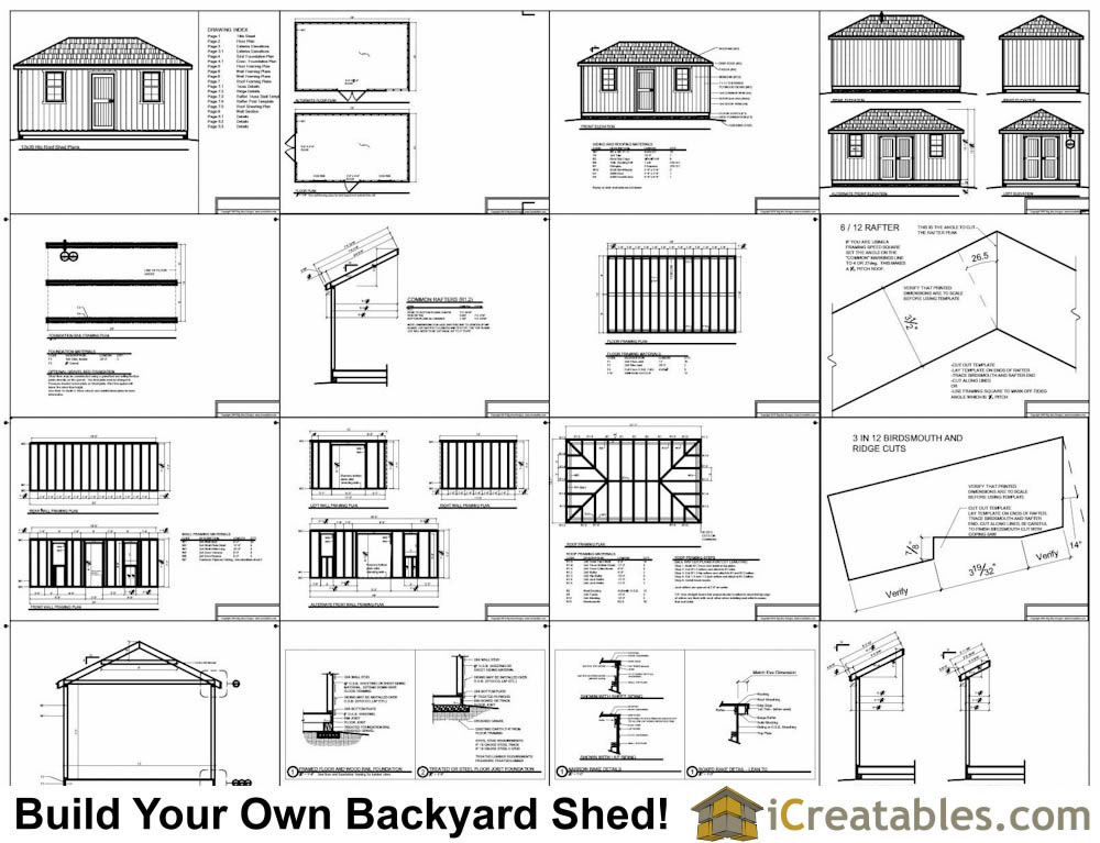 12x24 hip roof shed plans Hip Roof Shed Plans Example