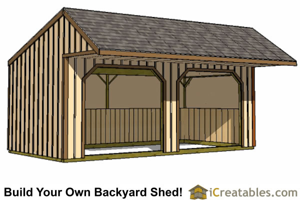 12x20 run in shed with cantilever