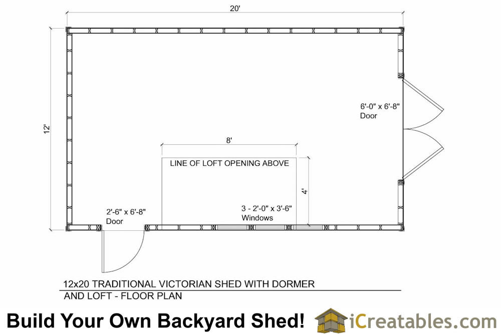 12x20 Shed Plans With Dormer iCreatables.com