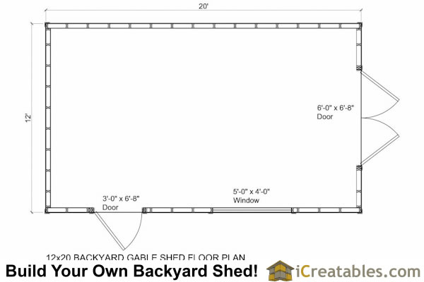 12x20 Shed Plans | 12x20 Storage Shed Plans| icreatables.com