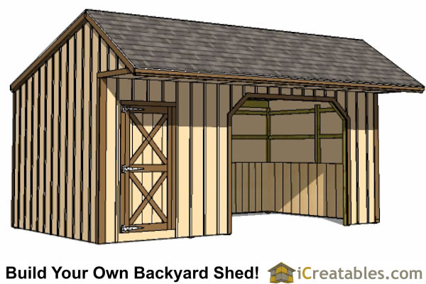 12x20 run in shed with cantilever