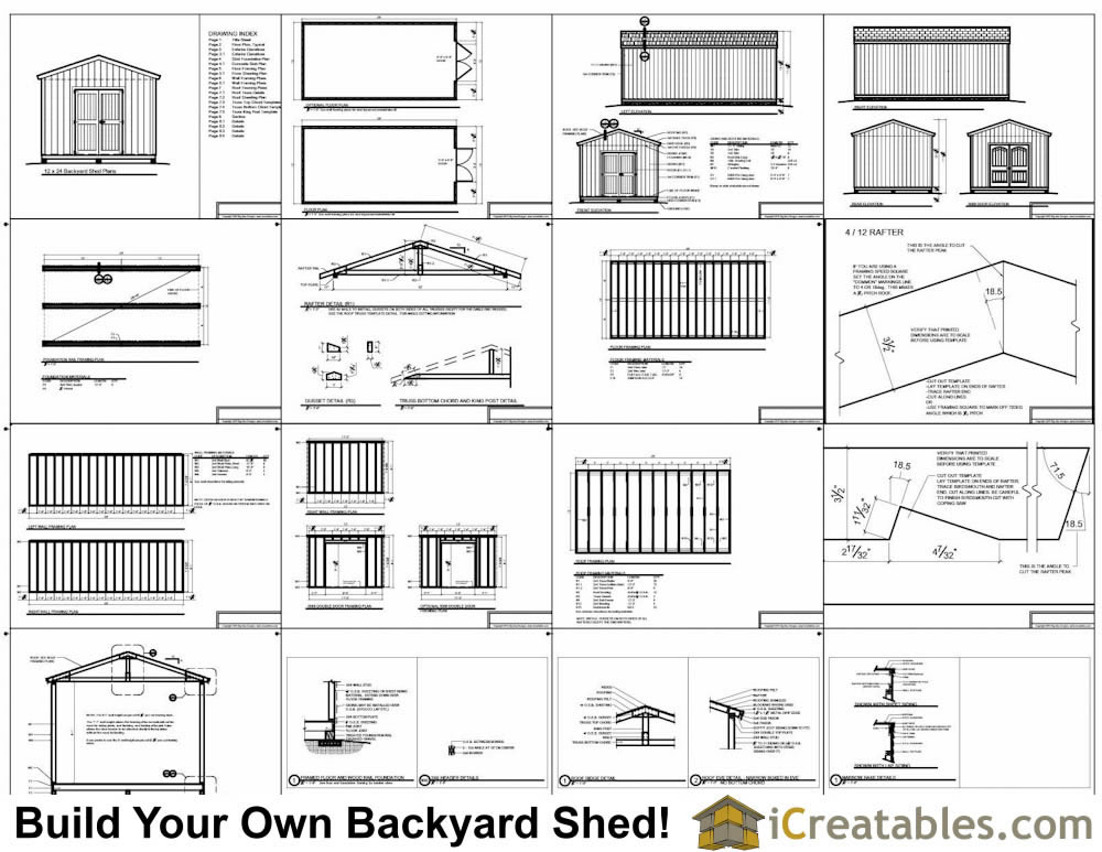 12x24 Backyard shed plans example