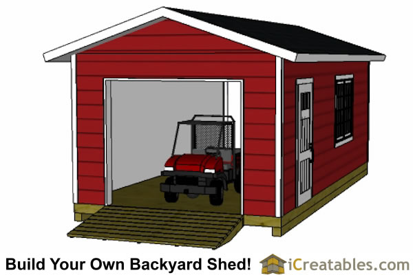 12'x24' Shed Plans with Garage Door