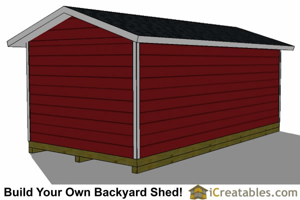 The 12x24 garage door storage shed plans include: