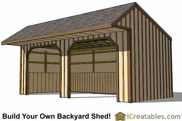 12x24 Run In Shed Plans With Cantilever Roof