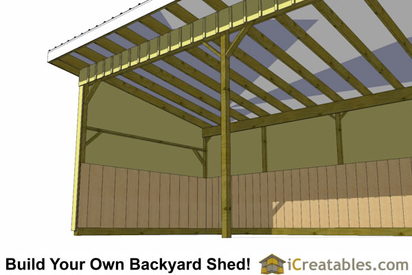 12x24 run in shed plans