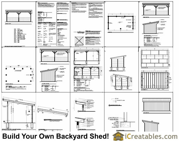 12x24 run in shed plans with lean to roof