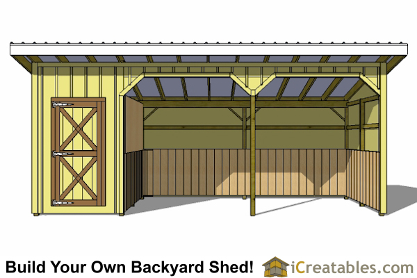 12x24 Run In Shed Plans With Tack Room Floor Plan