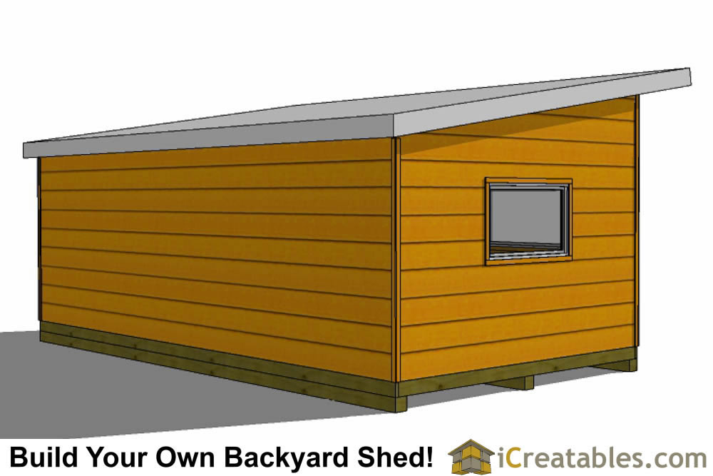 12x24 Modern Studio Shed Plans End Door