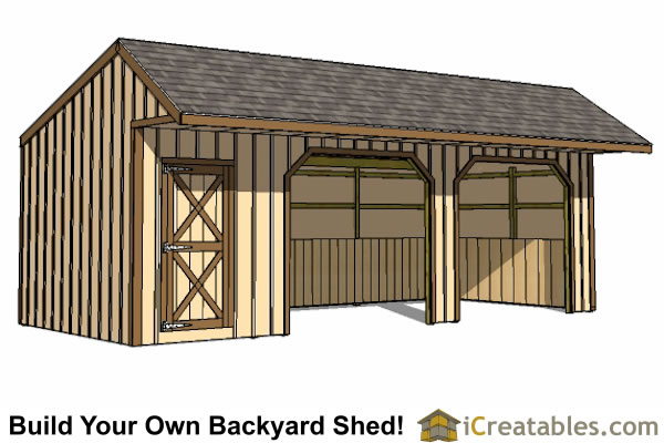 12x20 run in shed with cantilever