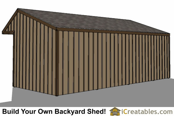 12x30 Run In Shed Plans With Tack Room and Cantilever