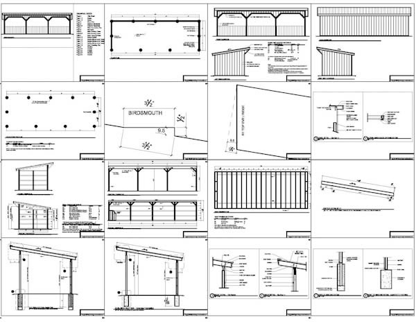 12x36 run in shed plans