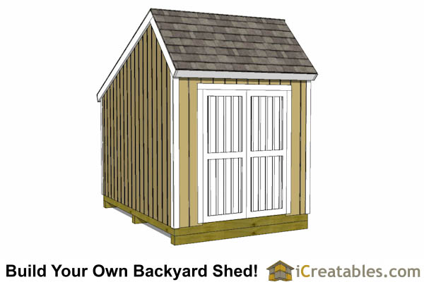 12x8 Salt Box Garage Door Shed Plans Motorcycle Garage