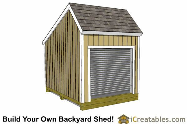 12x8 Salt Box Garage Door Shed Plans Motorcycle Garage